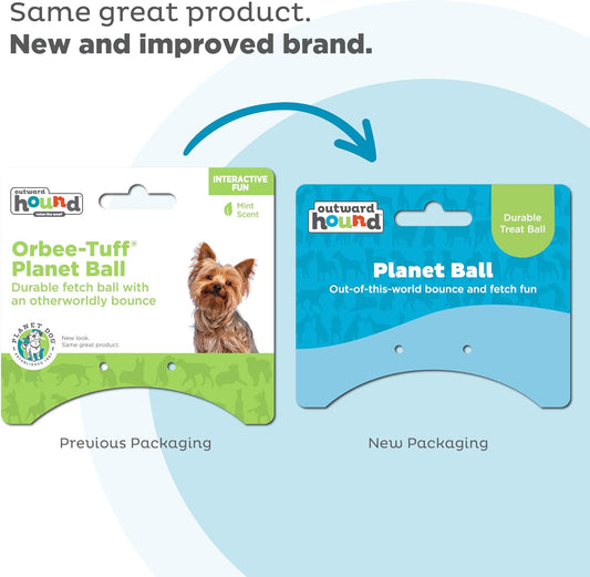 by Orbee-Tuff Planet Ball Blue/Green Treat-Dispensing Dog Toy, Small