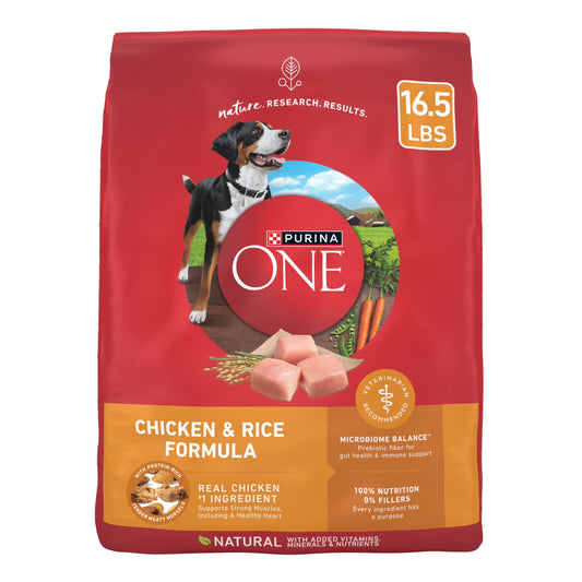 Dry Dog Food for Adult Dogs High Protein, Real Chicken & Rice