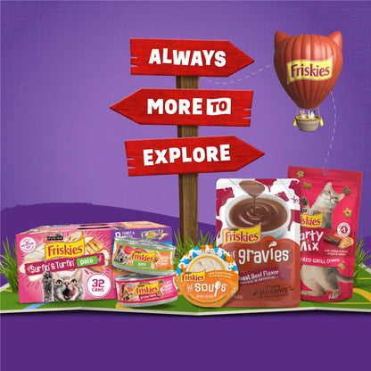 Purina Friskies Surfin and Turfin Favorites Dry Cat Food Flavors of Chicken, Whitefish, Salmon and Filet Mignon