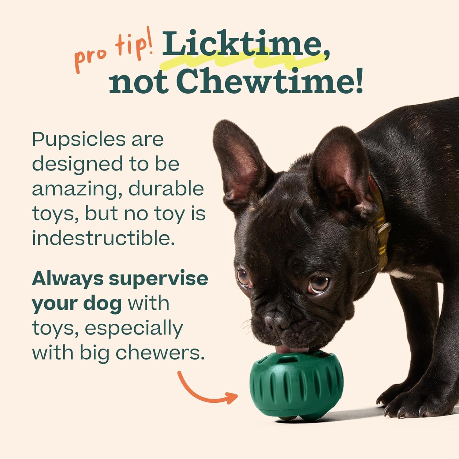 Pupsicle - Long-Lasting Interactive Dog Ball Toy to Keep Your Pup Busy and Distracted - Safe for Dogs - Low-Mess Design - Dog Toys for Medium and Large Dogs 25-75 Lbs