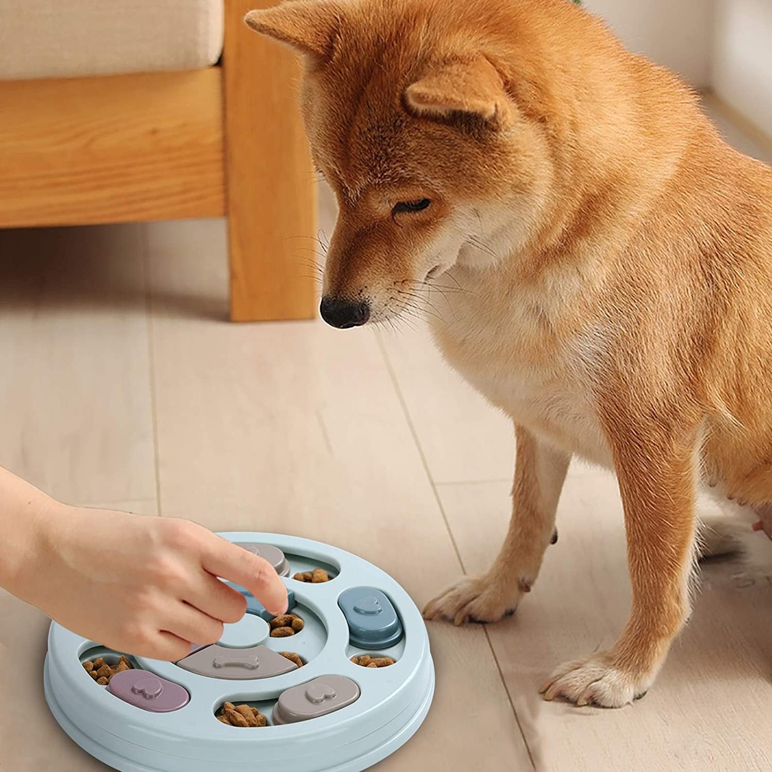 Dog Puzzle,Dogs Food Toys for IQ Training & Mental Enrichment,Dog Treat Puzzle(Blue)