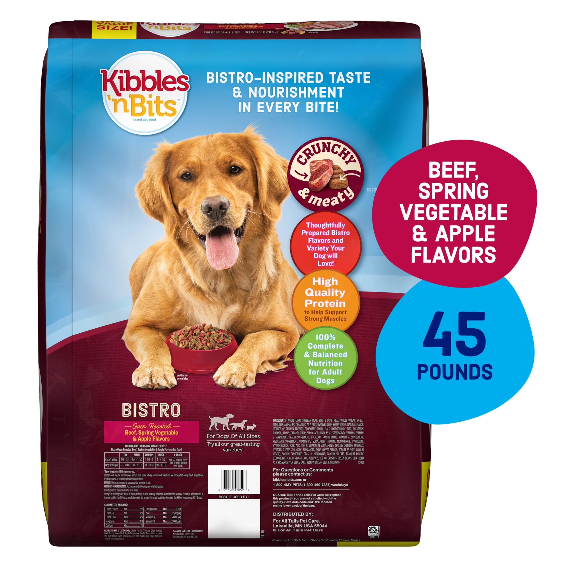 Kibbles 'N Bits Bistro Oven Roasted Beef, Vegetable & Apple Flavors Dry Dog Food