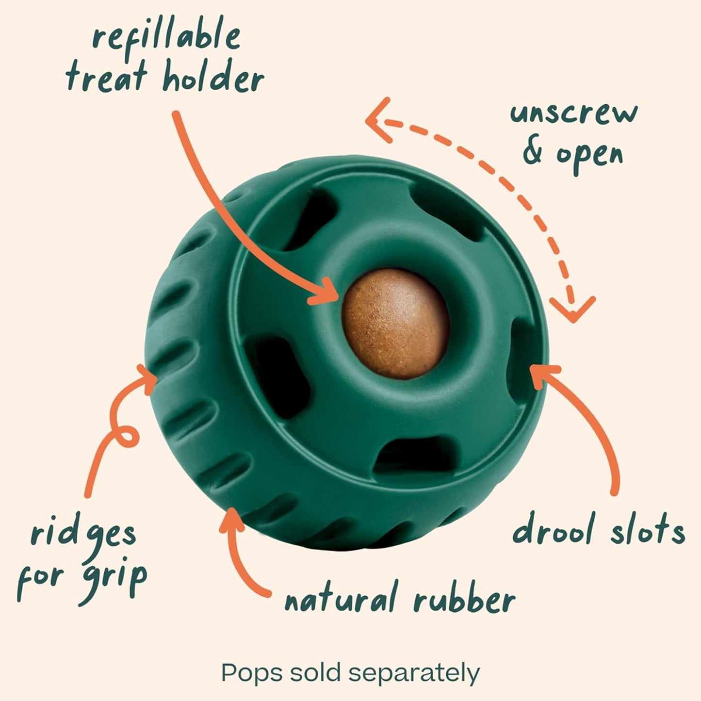 Pupsicle - Long-Lasting Interactive Dog Ball Toy to Keep Your Pup Busy and Distracted - Safe for Dogs - Low-Mess Design - Dog Toys for Medium and Large Dogs 25-75 Lbs