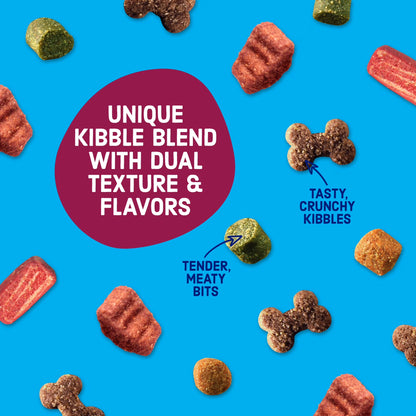 Kibbles 'N Bits Dry Dog Food for Adult Dogs, Savory Bacon & Steak Flavor