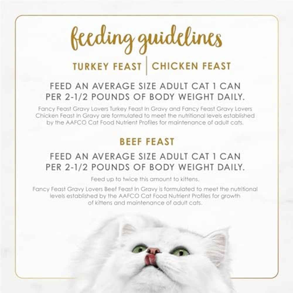 Purina Gravy Lovers Gourmet Wet Cat Food Variety Pack - Poultry and Beef - 30 Pack of 3 Oz. Cans