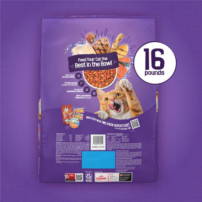 Purina Friskies Surfin and Turfin Favorites Dry Cat Food Flavors of Chicken, Whitefish, Salmon and Filet Mignon