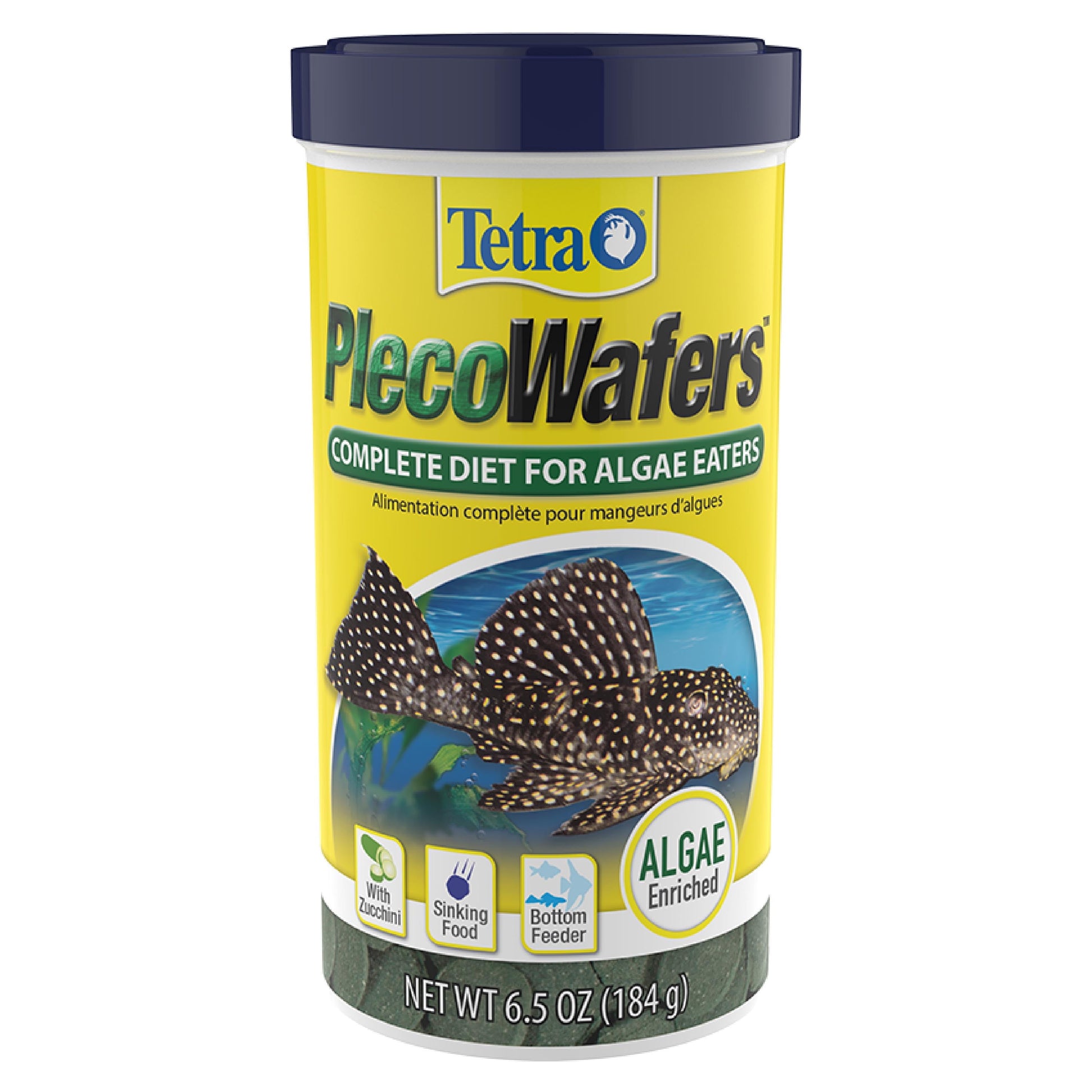 Pleco Wafers for Algae Eating Fish, Sinking Fish Food to Support Digestibility, 6.5 Oz