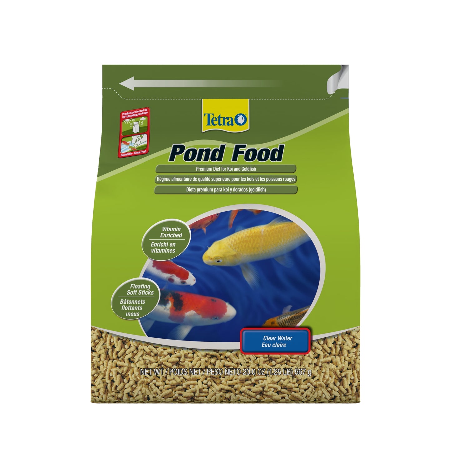 Pond Fish Food Premium Sticks Diet for Koi and Goldfish, 1.25 Lbs