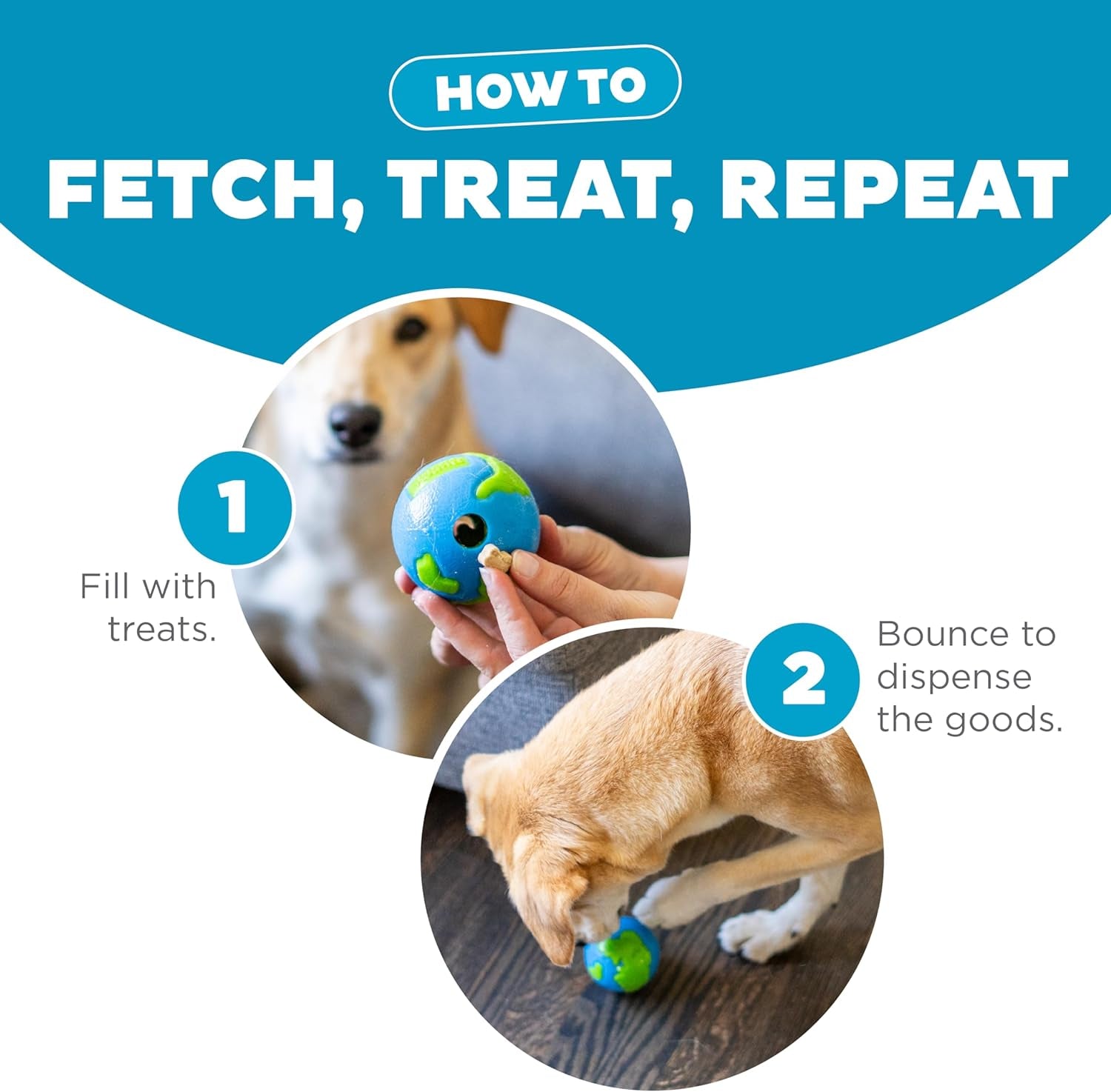 by  Orbee-Tuff Planet Ball Blue/Green Treat-Dispensing Dog Toy, Small
