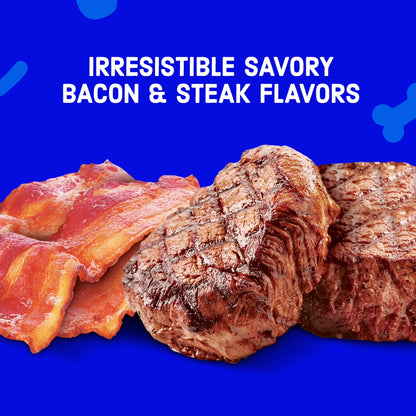 Kibbles 'N Bits Dry Dog Food for Adult Dogs, Savory Bacon & Steak Flavor