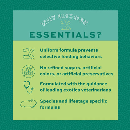 Essentials Guinea Pig Food, Adult Guinea Pig, Made with  Timothy Hay, Pet Food Pellets with Vitamin C, Small Animal Pet Products, Made in USA, High Fiber, 5 Lb. Bag