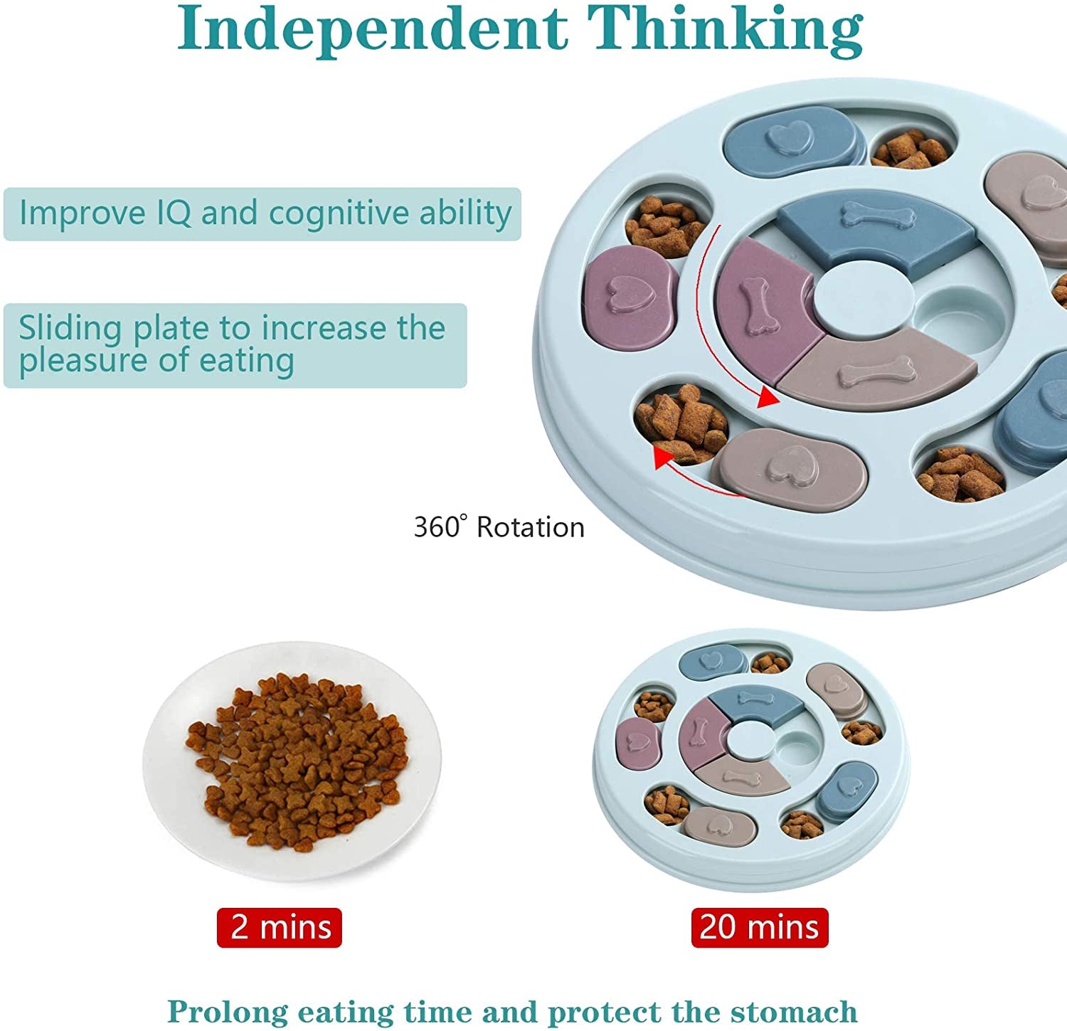 Dog Puzzle,Dogs Food Toys for IQ Training & Mental Enrichment,Dog Treat Puzzle(Blue)