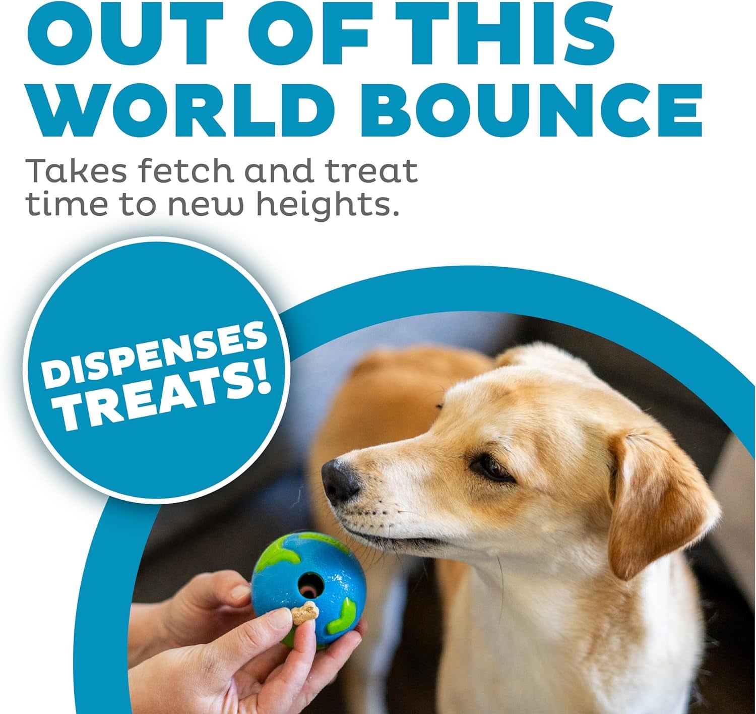 by  Orbee-Tuff Planet Ball Blue/Green Treat-Dispensing Dog Toy, Small