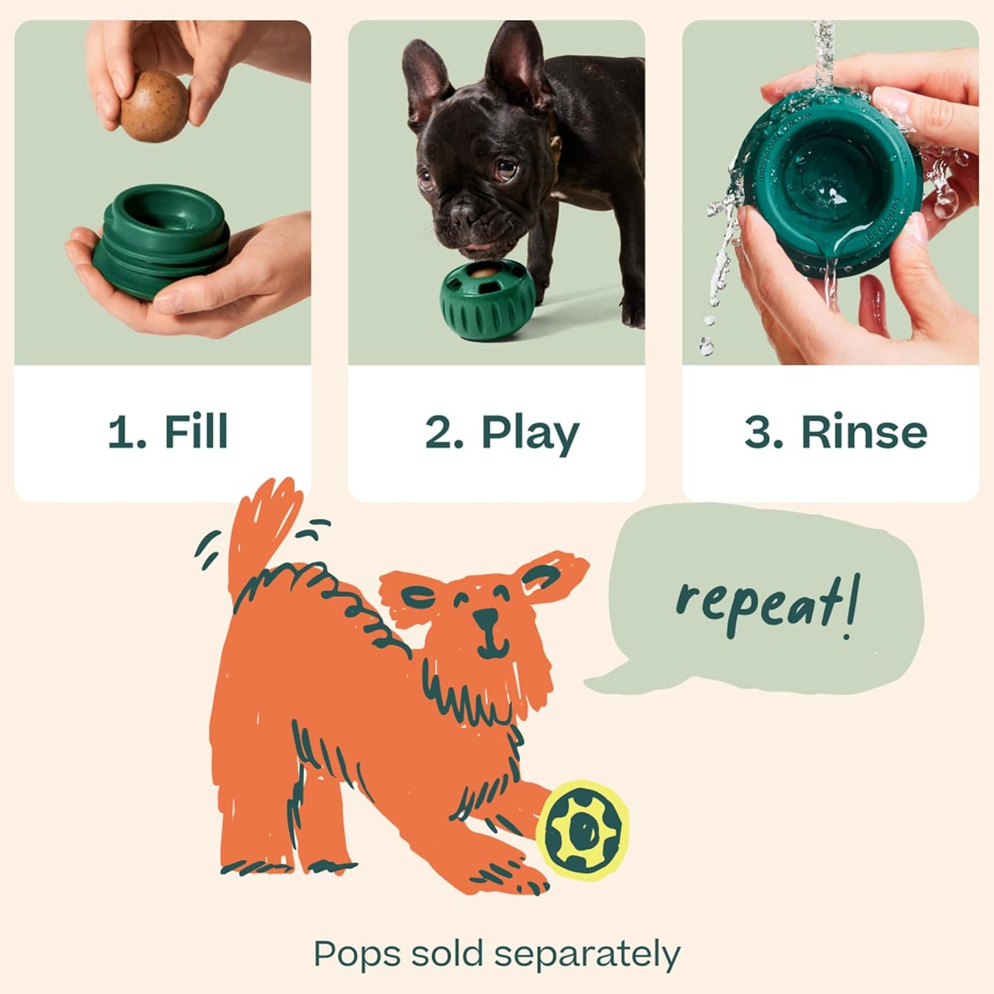 Pupsicle - Long-Lasting Interactive Dog Ball Toy to Keep Your Pup Busy and Distracted - Safe for Dogs - Low-Mess Design - Dog Toys for Medium and Large Dogs 25-75 Lbs