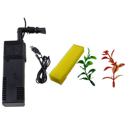Fish Tank, 1.2 Gallon Aquarium, Small Betta Fish Tank Starter Kit with LED Light and Water Filter Pump, Half Cylinder