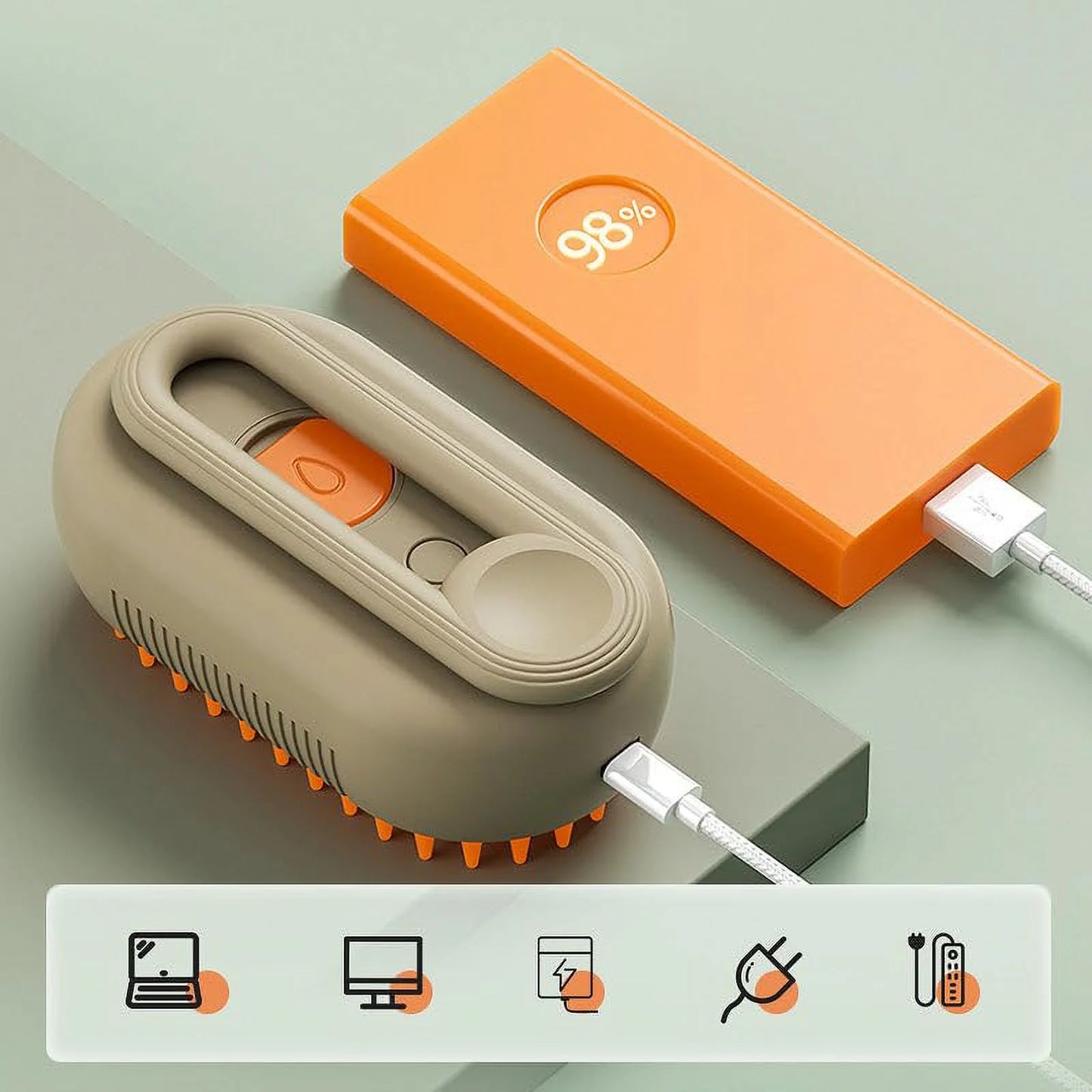 3-in-1 Self-Cleaning Cat Steam Brush for Massage and Hair Removal