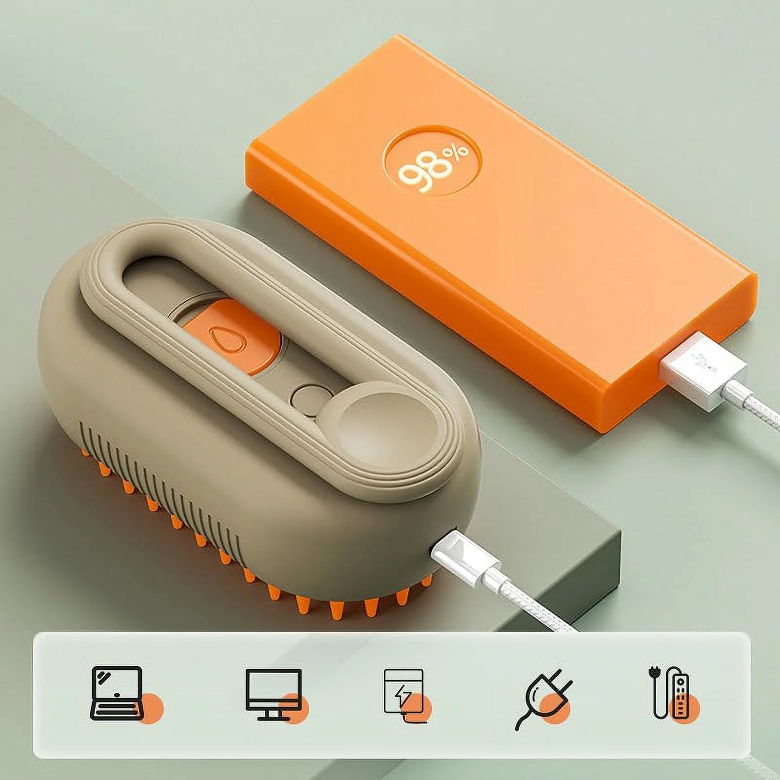 3-in-1 Self-Cleaning Cat Steam Brush for Massage and Hair Removal