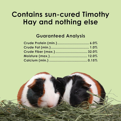 Timothy Hay, High Fiber, Grown Specifically for Small Animals, Rabbits, Guinea Pigs, Chinchillas, 48 Ounces